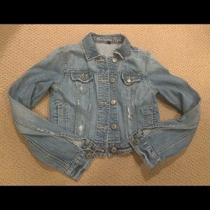 American Eagle distressed crop Jean Jacket